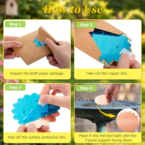 Disque de bain pour oiseaux en cuivre avec support trois points - 7