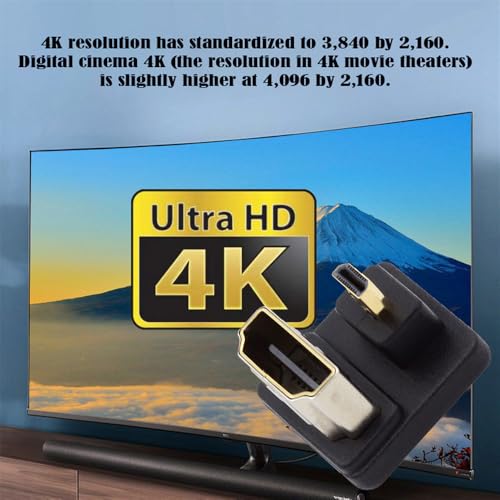 Adaptador HDMI Micro HDMI 2 piezas ángulo 360 grados miniatura 6