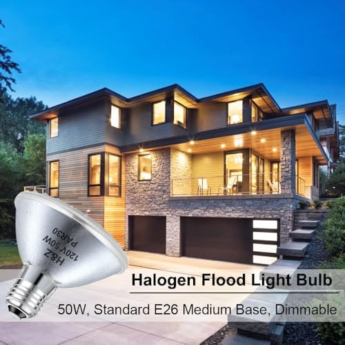 H&Z Par30 Short Neck, 6 Pack High Output Par30s Halogen 50W 120V, Par30 Dimmable Warm White 3000K, 50W Par30 Flood Light with E26 Medium Base for Recessed Trim Lighting, Track Light by H&Z - Image 3