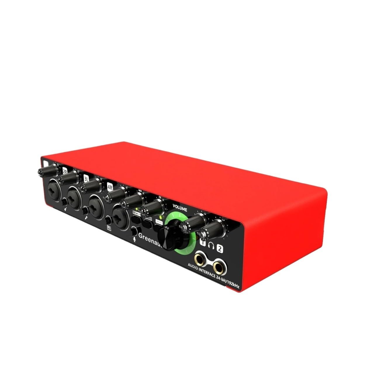 Convertitore AD della Scheda Audio dell'interfaccia Audio con monitoraggio della Registrazione dal Vivo della Chitarra elettrica,Compatibilità Universale(Rot)