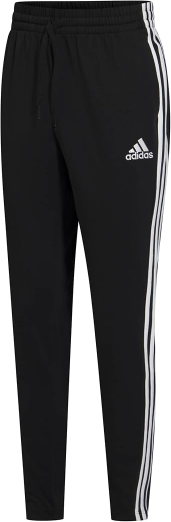 Adidas Essentials Single Jersey Tapered Open Hem 3-Stripes Mens Sweatpants