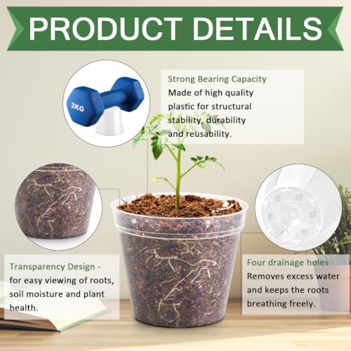 100 Pack 2.5" Clear Nursery Pots for Plants Seeds Starter Germination by RooTrimmer - Used condition - Image 3