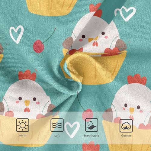 Wusikd Cartoon Chicken Girls' Underwear Cotton Cherry Girls Briefs Soft Toddler Underwear 4T3