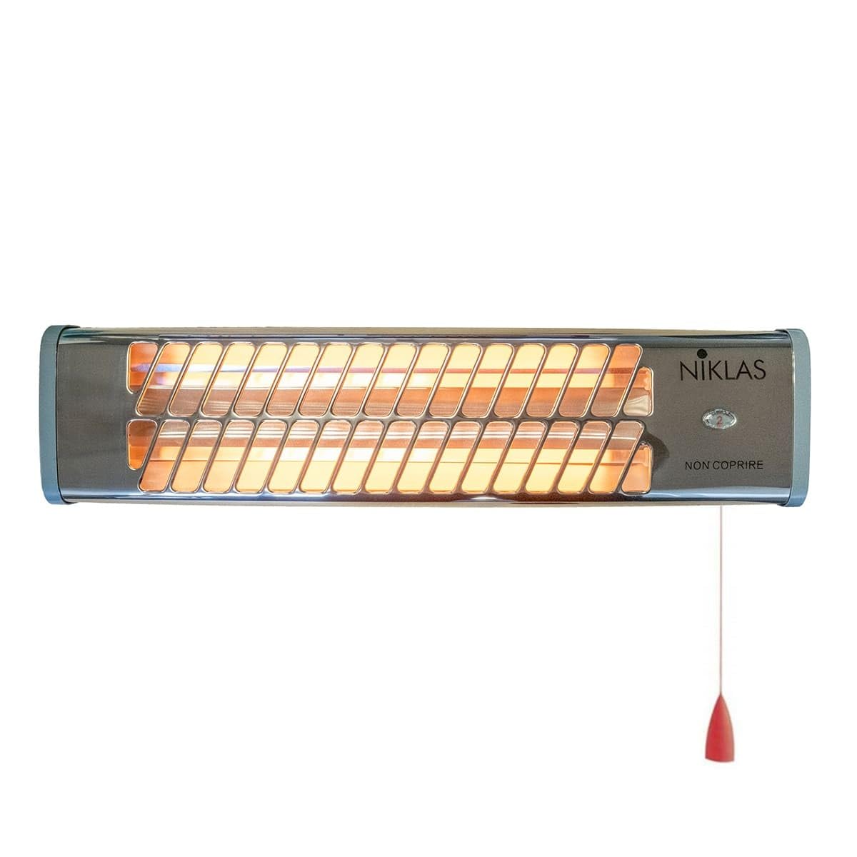 NIKLAS - Reglette infrarouge quartz 1200W chauffage mural intérieur et extérieur