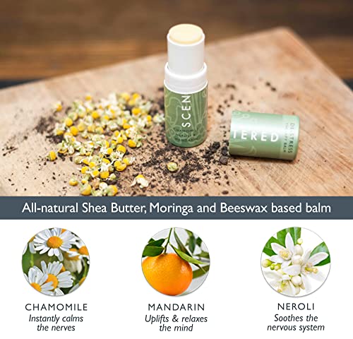 Scentered De-Stress Aromatherapy Essential Oils Balm Stick - For Calming Relaxation & Relief - All-Natural Blend Of Chamomile, Rosemary, Cedarwood #TOP5
