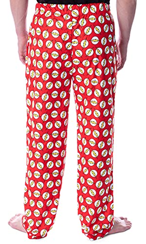 DC Comics Men's The Flash Lightning Bolt Allover Toss Print Loungewear Pajama Pants2