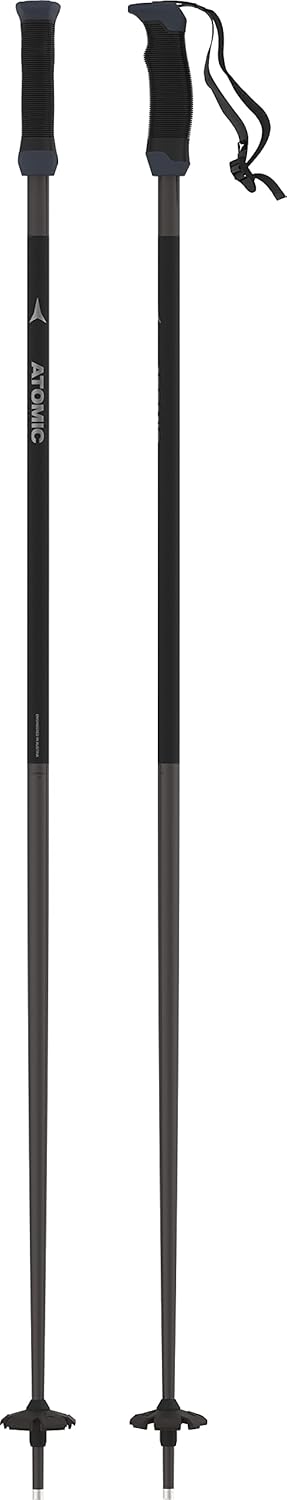 Atomic AMT SQS Men's Ski Poles - Durable 4* Aluminum with Quick Release Safety Strap & Ergonomic Grip
