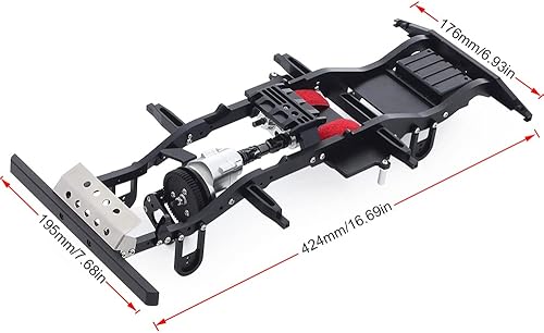 Miniatura 7 de RXZIXYL Marco de chasis metálico a escala 110 con caja de transferencia de transmisión para camión RC Crawler RC4WD Gelande II FJ40 G2 D90 TF2