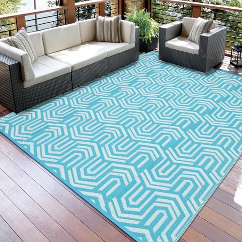 GAOMON Outdoor Rug 8x10 ft Waterproof Reversible Patio Rug
