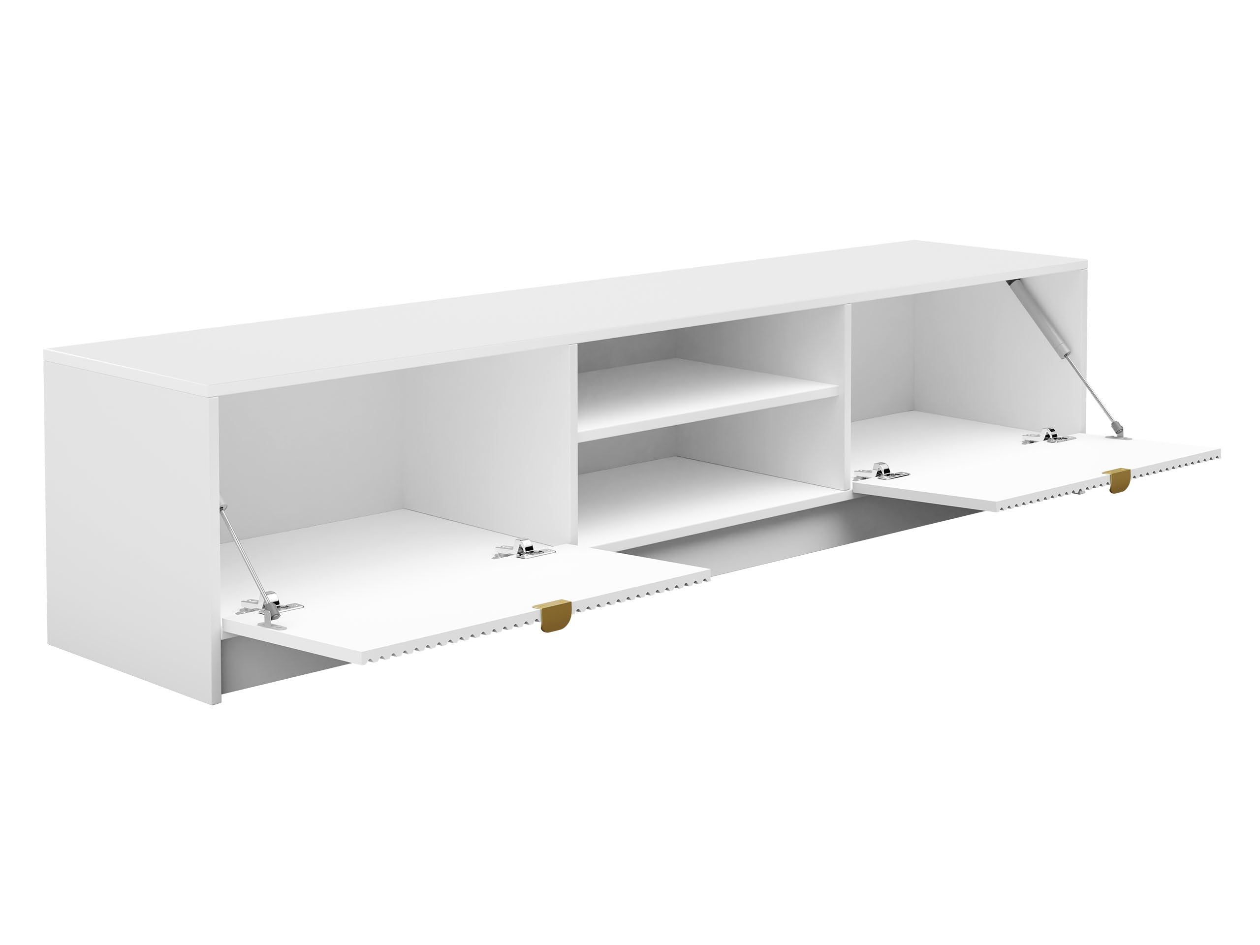 Mirjan24 Wohnzimmer-Set Tireno I, Anbauwand, Wohnzimmerschrank, Schrankwand, geriffelte Fronten, im Set: Kommode, Couchtisch, TV Schrank (Sandbeige)