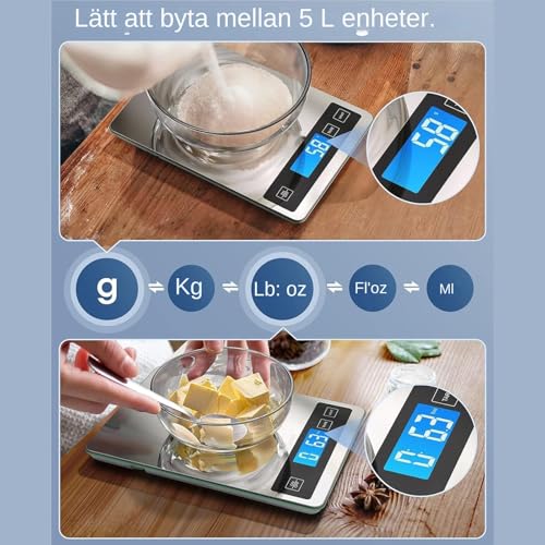 Báscula de café recargable para control de dietas y repostería de precisión 5