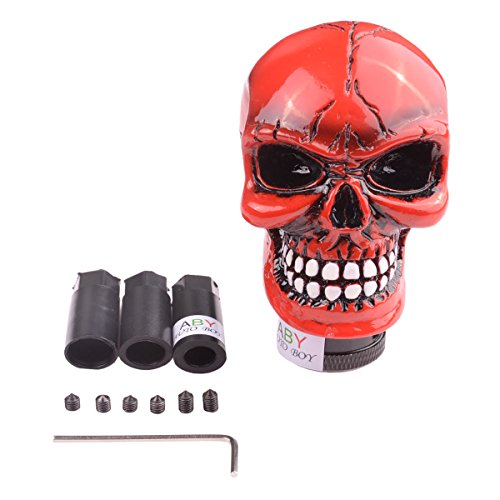 AutoBoy ABy Skull Head Gear Stick Shift Shifter Knob Lever Cover Universal Fit for Most Manual Transmission Vehicles(Red)