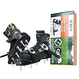 Lawn Aerator Shoes-Strong Nonslip Metal Buckles-2 Straps with Hook & Loop-Spike Sandals for Aerating...