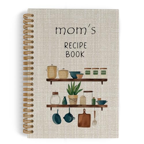 QLMX Mom Gifts Spiral Notebook, Mom’s Recipe Lined...