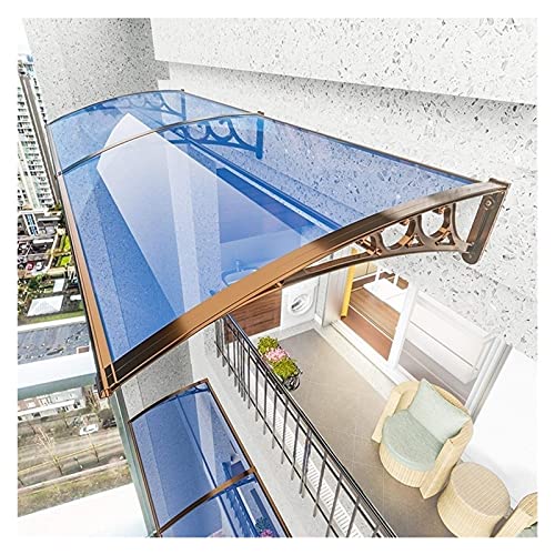 BGSFF Auvent de Porte, auvent Eaves Fenêtre de pluie Vent Abri de Neige Auvent de Jardin Patio Avant Porche Couverture de toit Auvent Protection UV (Couleur: Doré + Clair, Taille: 100x15 Cover