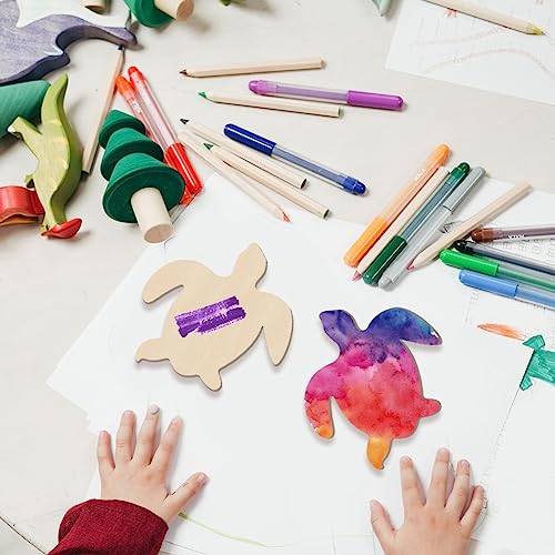 BENECREAT 3Pcs Sea Turtle Wooden Cutouts, Unfinished Wooden Tortoise Cutouts - Image 4