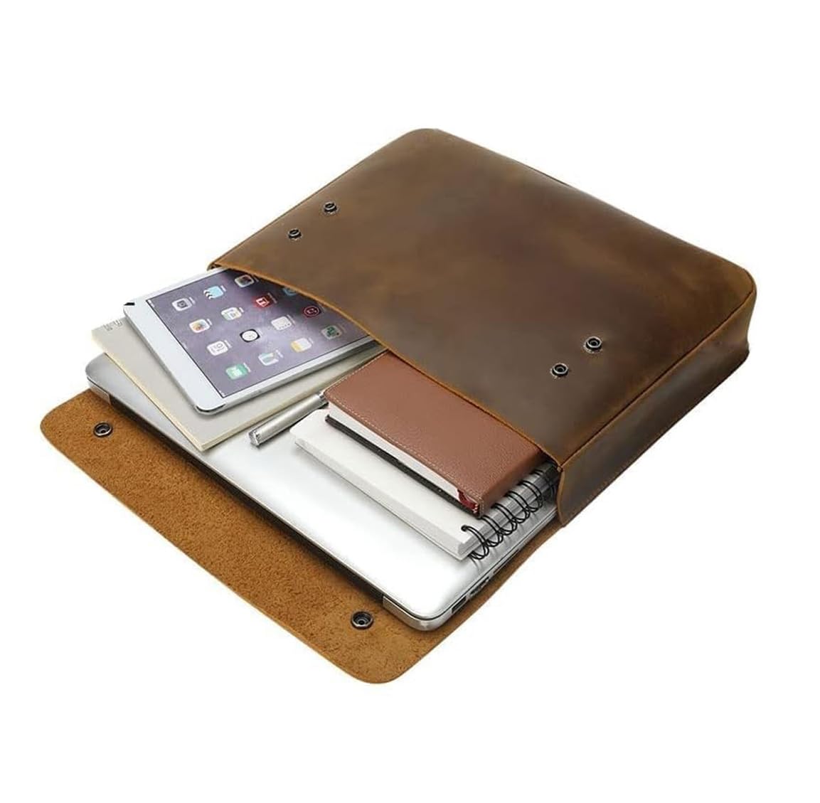 Warreplica Leder-Padfolio, Aktenordner & Dokumentenmappe | Geräumige Leder-Laptoptasche für 13-, 14- und 15-Zoll-Laptops, Tablets & MacBooks | A5-Ordner, Umschlag, Portfolio & Dokumentenhülle