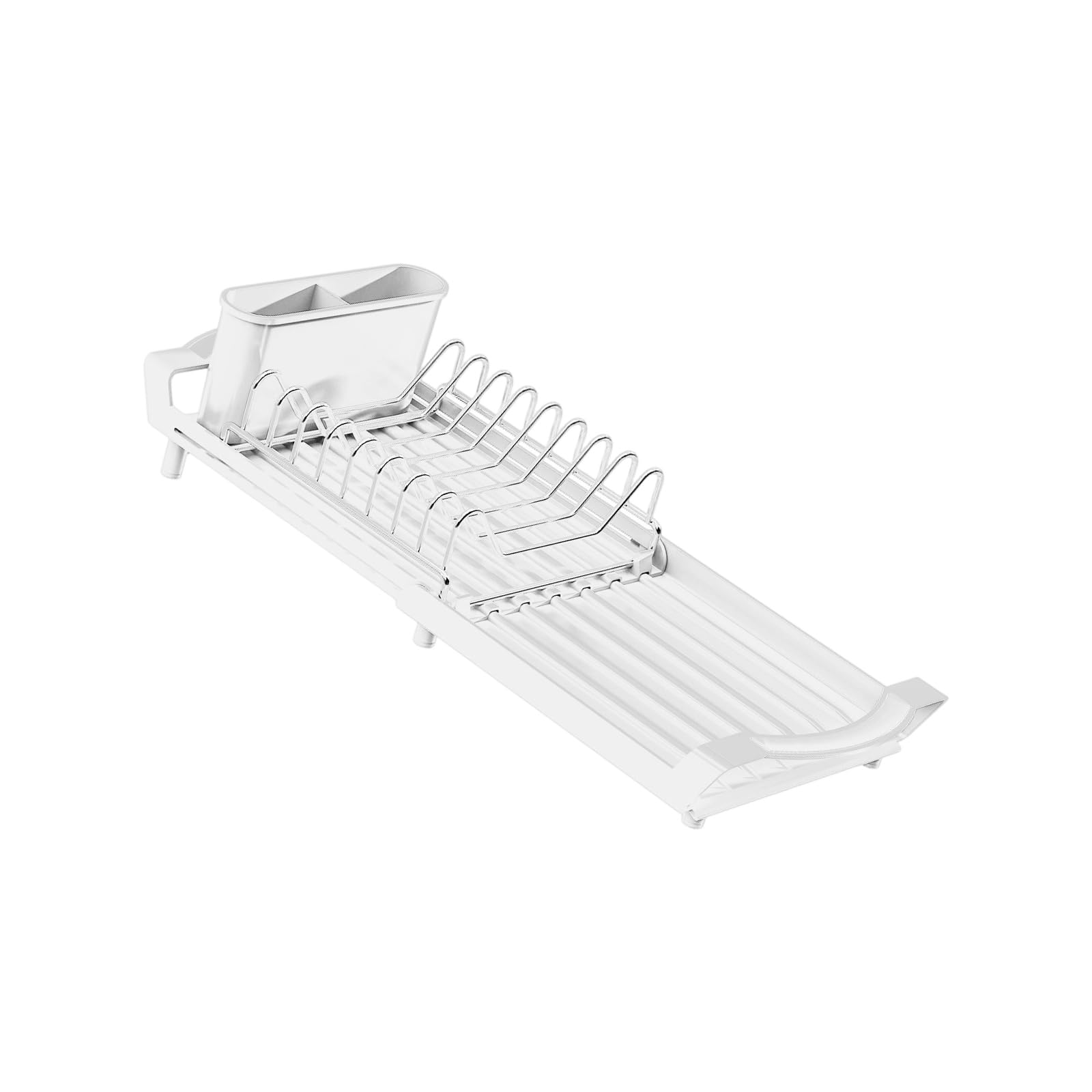 Buxuaaaa Extendable Drying Rack Including Tool Holder and Efficient Drain Structure for Small Spaces 29.5 in Long Modifiable Kitchen Drying Rack