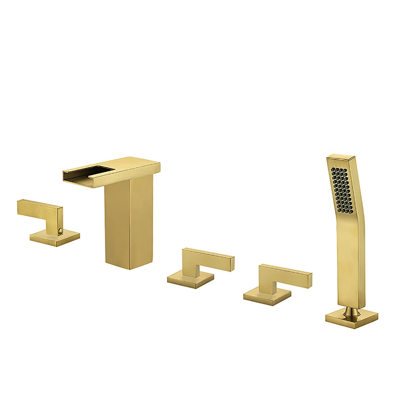 Mitigeur baignoire encastré cascade LED laiton anti-calcaire 5 trous