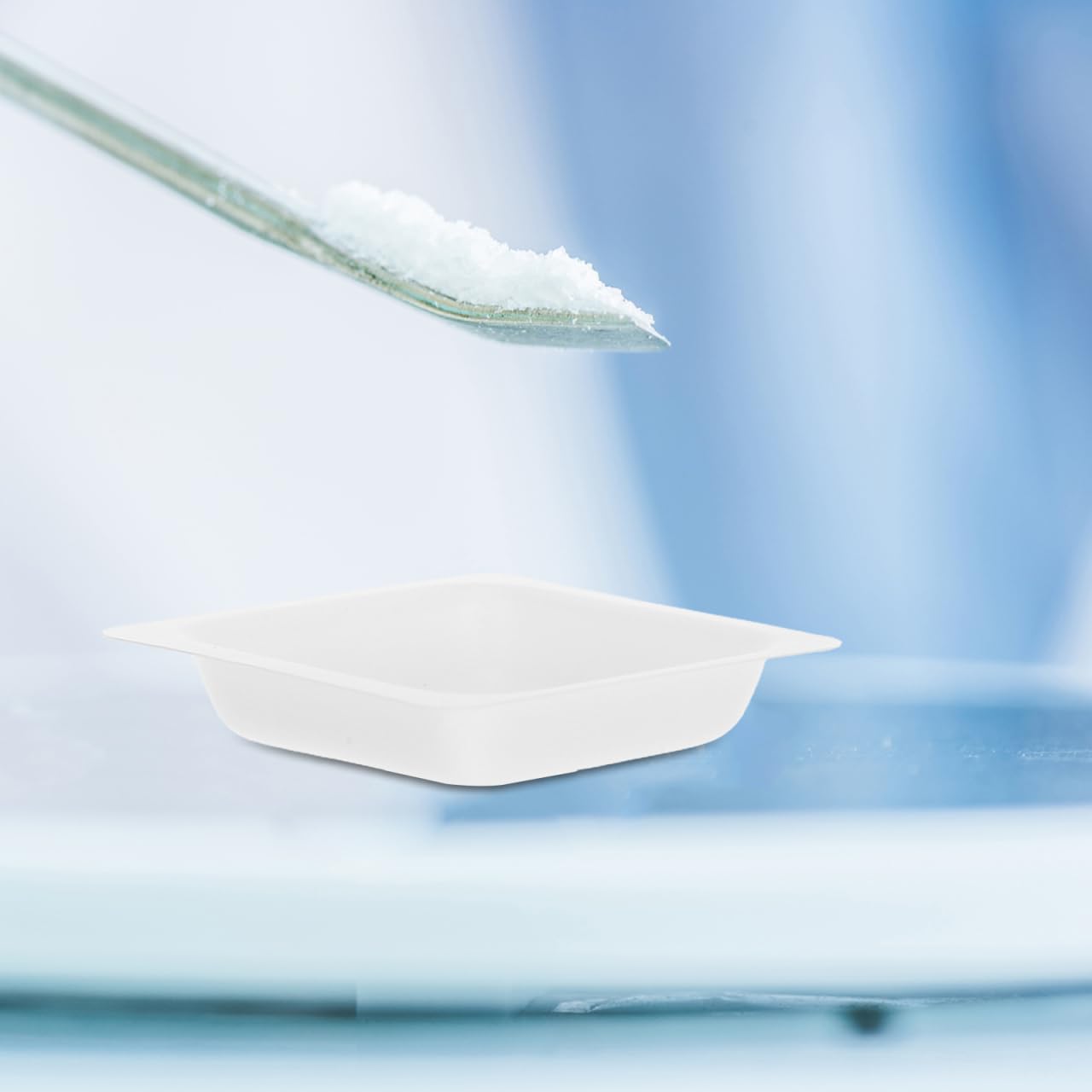 Platillos de Pesaje de Plástico 100 Piezas para Laboratorio Bandejas Pequeñas