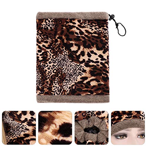 KESYOO Lenço Feminino Pescoço Tubo Lenço Padrão Leopardo Círculo Loop Lenço Inverno Presente de Nata