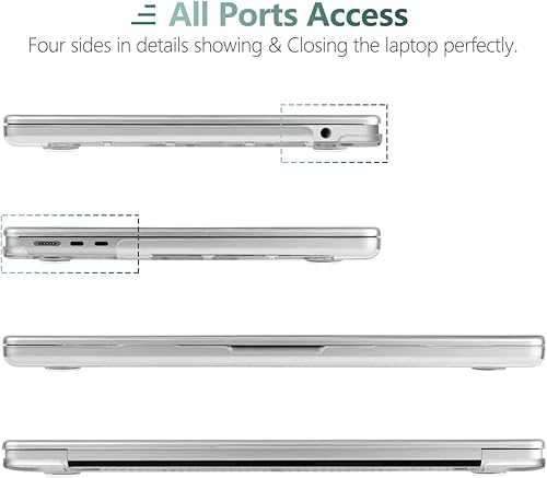 Miniatura 8 de Compatible con MacBook Air 15 pulgadas 2024 2023 Release M3 A3114 M2 A2941, carcasa rígida y cubierta de teclado, protector de pantalla y adaptador