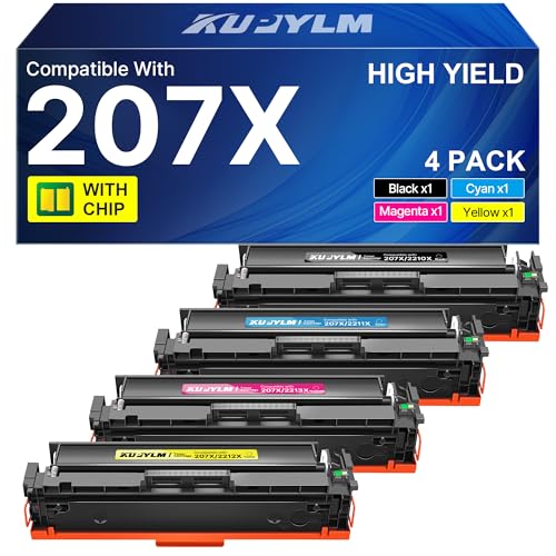Toner HP 207X compatible KUPYLM avec puce pour résoudre les soucis d'affichage