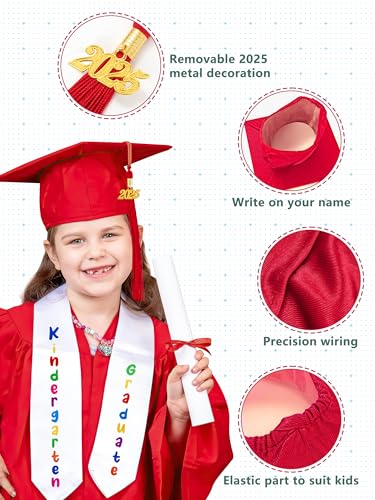 Image of QZYL Kindergarten Graduation Cap and Gown Set, 2026 Congrats Grad Outfit with Tassel & Certificate for Kindergarten