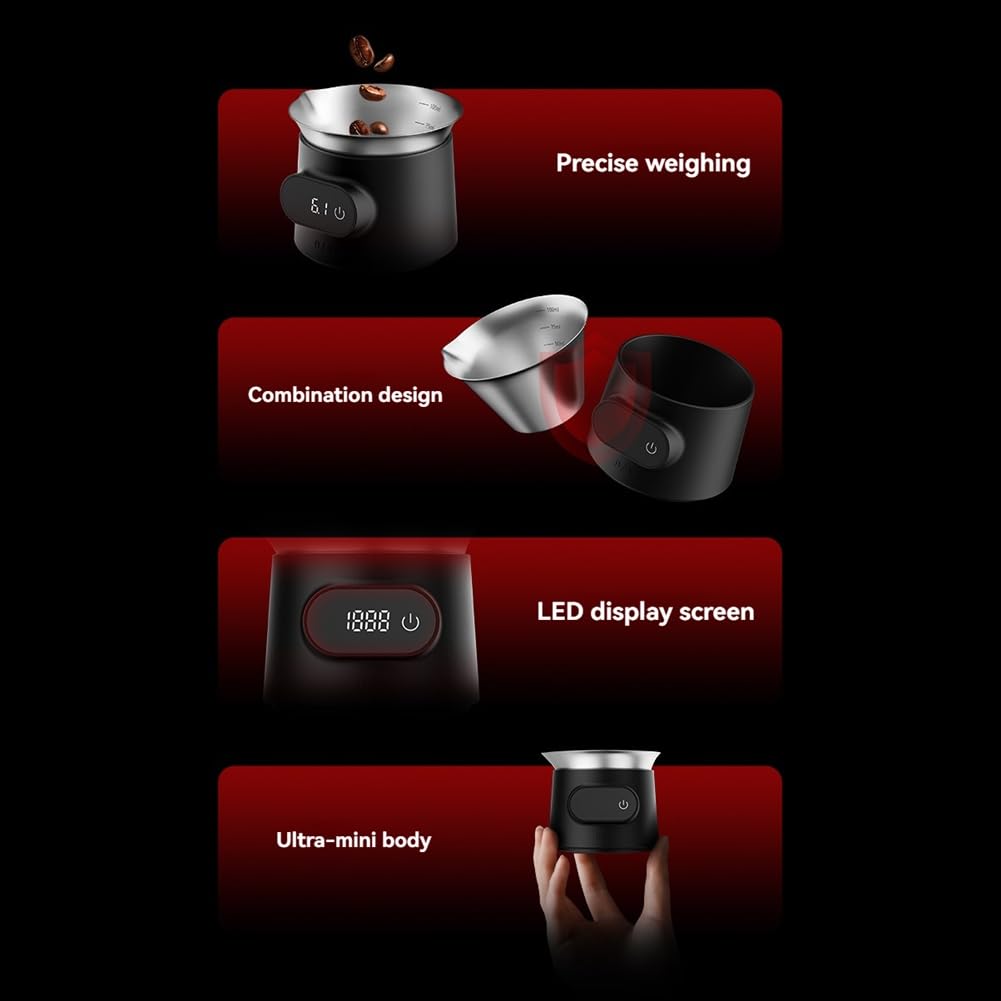 Kaffeewaage Anzeigeplatte Digitale Dosierbecher Shot-Becher Präzisionswaage Messbecher -Werkzeuge Espresso-Zubehör