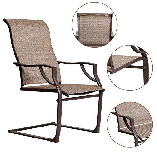 Bali Outdoors All-Weather Spring Motion Textile Patio Dining Chairs Set Of 2 For Outdoor Lawn Garden Backyard #TOP3
