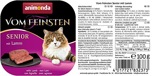 animonda vom Feinsten Senior Nassfutter, für ältere Katzen ab 7 Jahren, mit Lamm, 6 x 100 g