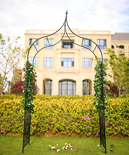 1. Go Gothic Steel Garden Arch, 8'8" High X 4'5" Wide, Garden Arbor For Various Climbing Plant, Outdoor Garden Lawn Backyard #TOP4