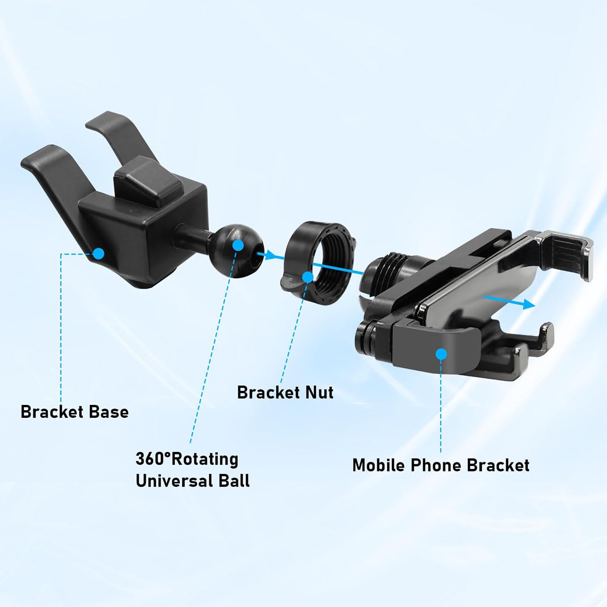 Soporte de teléfono móvil para Coche,Soporte de teléfono móvil Ajustable Giratorio 360°,para Mercedes-Benz C Class GLC 2015 2016 2017 2018