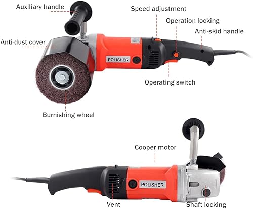 Miniatura 2 de Herramienta de acondicionamiento de superficies de 1400 W, máquina de herramientas de bruñido eléctrica, pulidora de ruedas de 8 velocidades