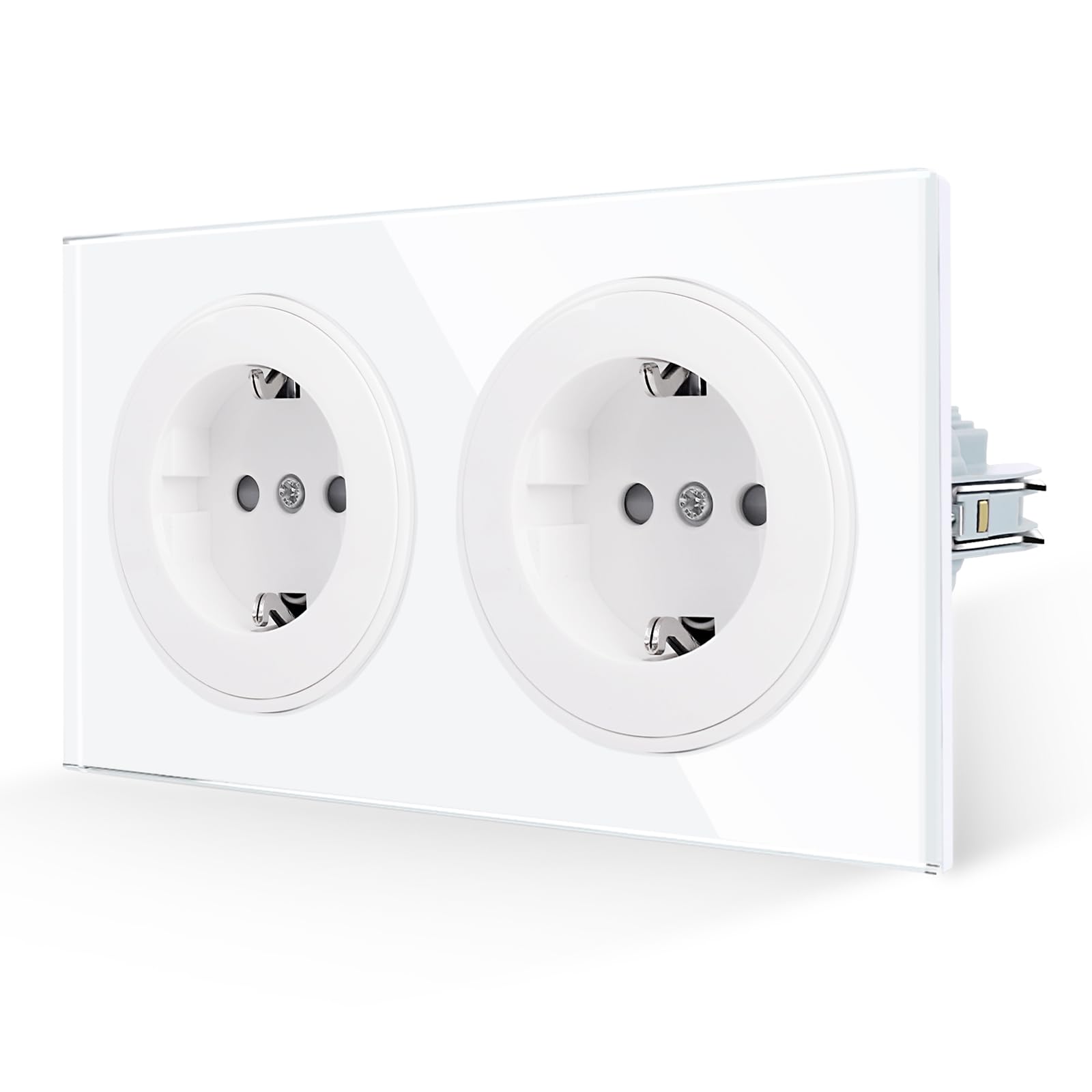 Prise Usb Avec Interrupteur Blanc 16 A En Verre 3 En 1 Prise Schuko Encastrée Avec 1 Chargeur