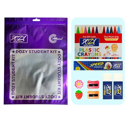 Image of DOZY Art Strokes Kit | Perfect Value Pack | Kit for Creative Minds | Gifting Range for Kids | Combination of 5 Stationery Items | Pack of 1