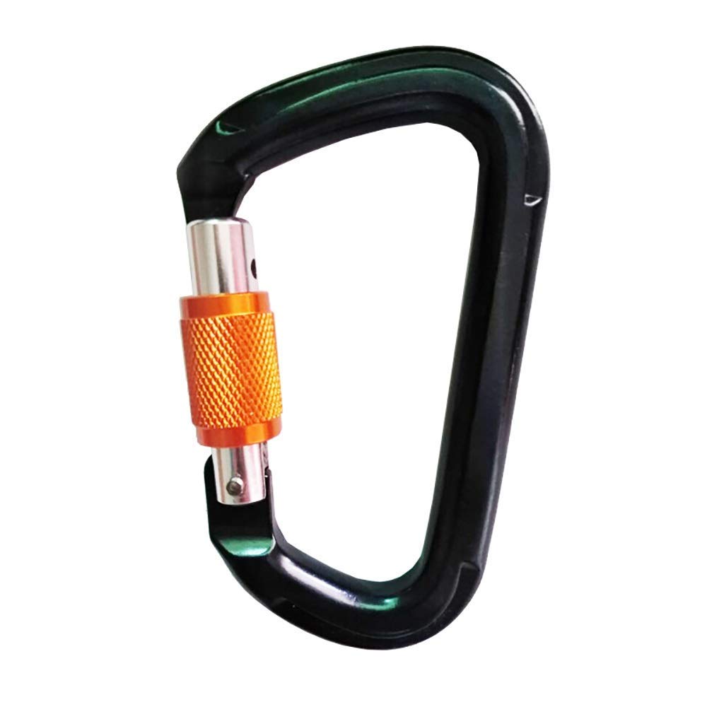 Mosquetón Grande, Gancho de Clip, mosquetón Grande, 2 Paquetes de 28 kn, mosquetón de Bloqueo Giratorio Resistente para Exteriores, súper Duradero (Negro, 115 x 69 mm)