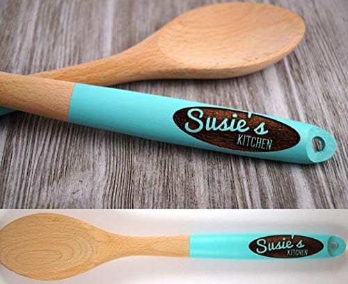 Custom Spoon, Personalized Kitchen Wooden Spoon, Mint Green Wooden Spoon, Mint Green, Gift Spoon, Personalized Wood Spoon, Personalised Kitchen Spoon, Custom Spoon, Hand Painted Wood Spoon