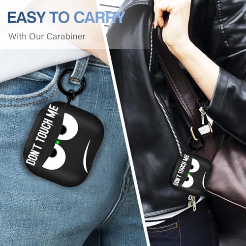 Image of for Airpods 3 Case 2021, Don't Touch Me for Airpods Cover with Keychain /Lanyard Soft Cute Shockproof Cover for Women Men Compatible with for Airpods 3 Charging Case (A-Black)