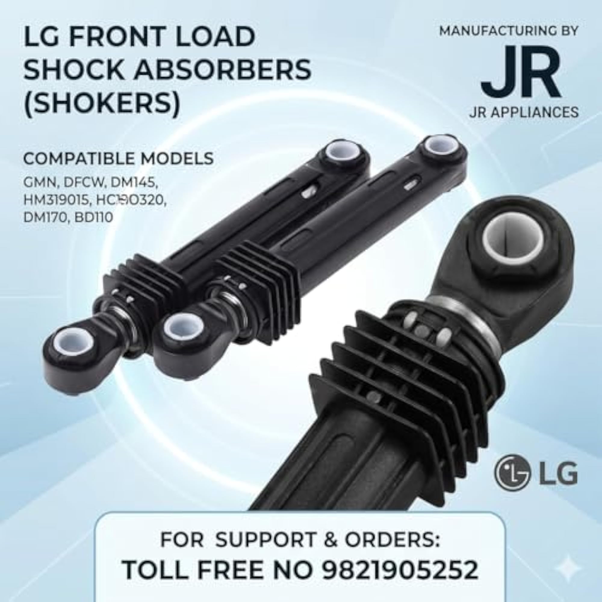 Compatible LG Front Load Washing Machine Shock Absorbers, Set of 2