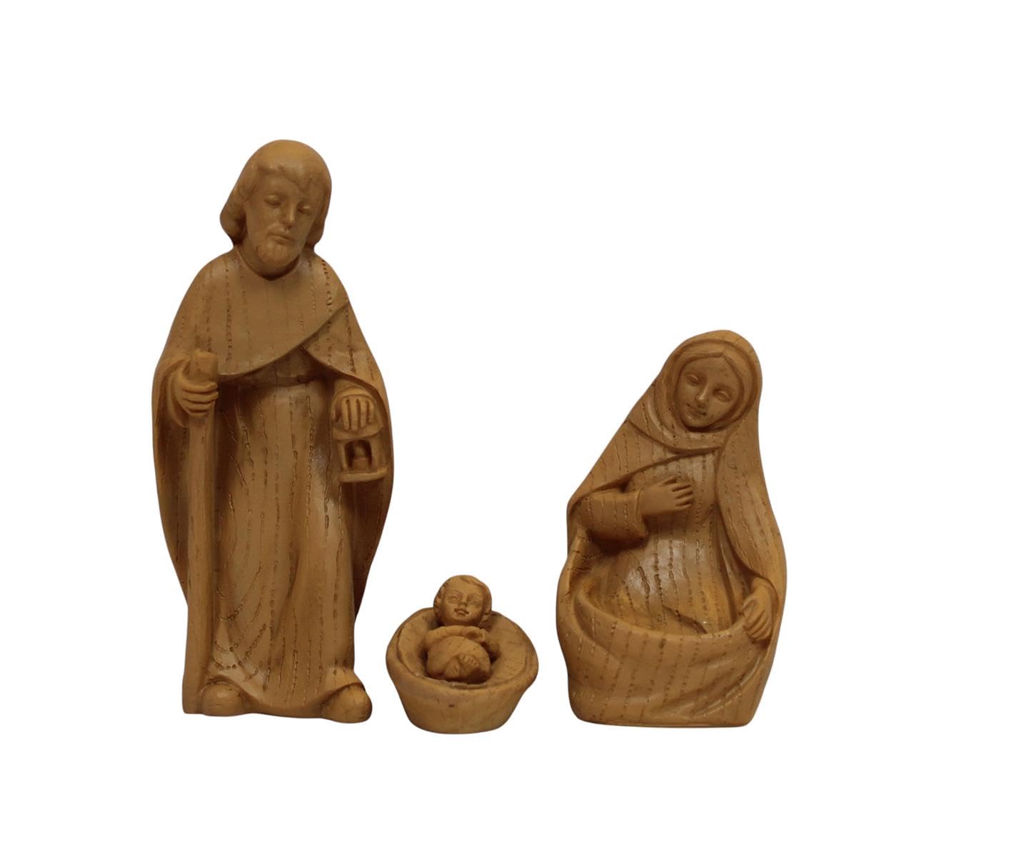 ZICOM Krippenfiguren Miniaturfiguren Krippenset 15-teilig modern Holzoptik Höhe 10,1cm handbemalt Polyresin, Modellbau Puppenhaus