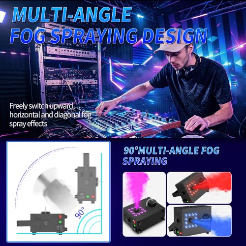Máquina de humo LED con control remoto y luces integradas miniatura 6