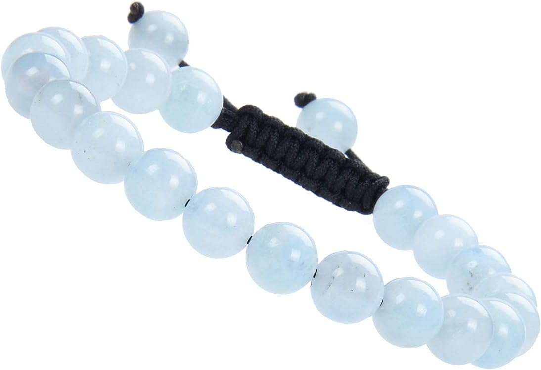 Natural Healing Power Gemstone Crystal Beads Unisex Adjustable Macrame Bracelets