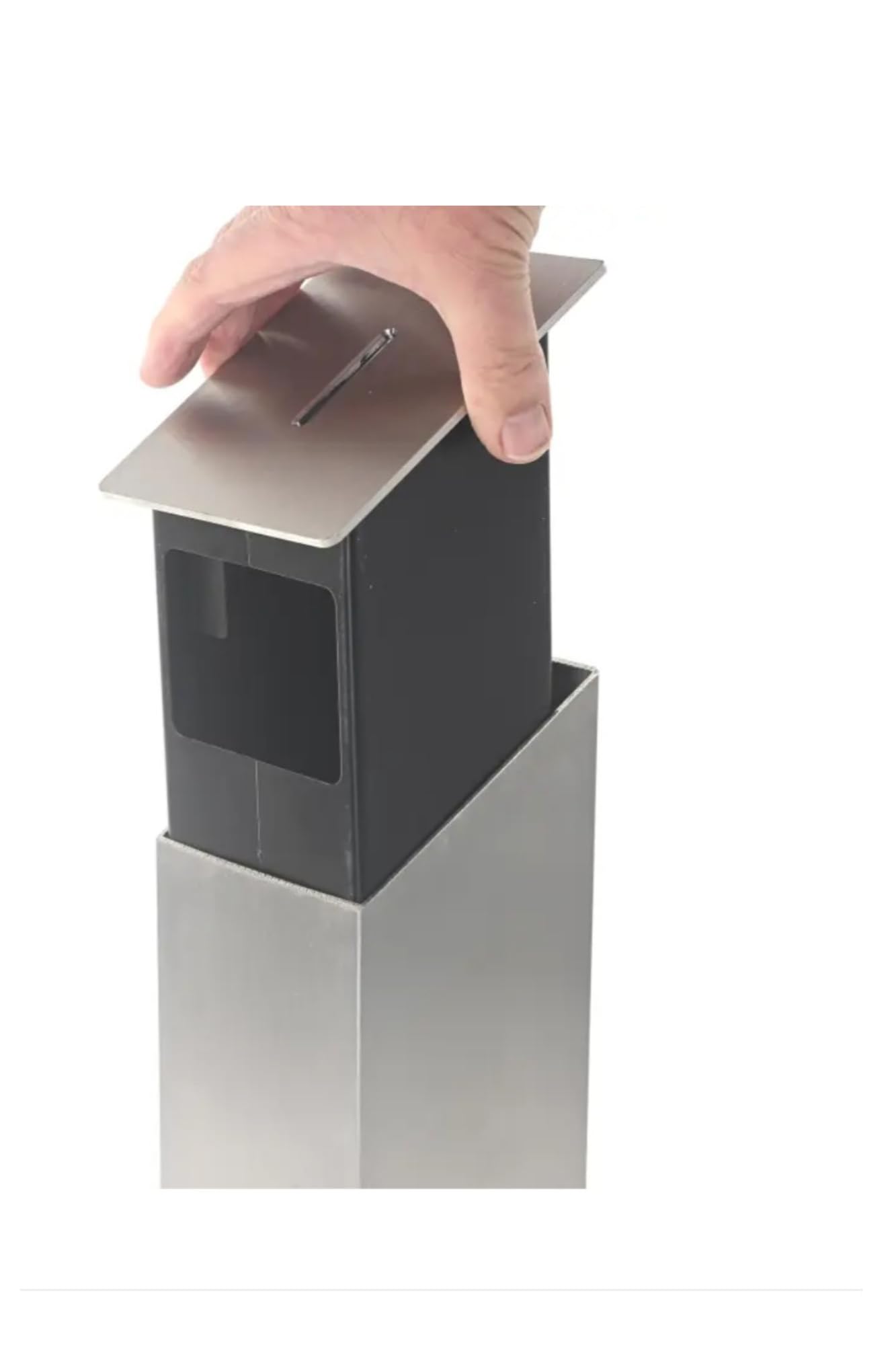 HISKA Spendensäule | Spendenbox | Stehende Offerte Säule | abschließbar | Wohltätigkeit | freistehend Innenbereich