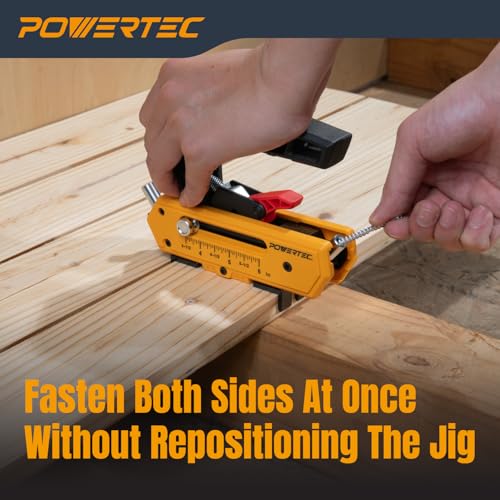 Image of POWERTEC Edge Deck Screw Jig Kit with 250pc #10 x 2-3 /8 inch Screws & T15 Depth-Stop Bit - Hidden Fastener Decking Tool with 3 Spacers for 3.5 inch to 6 inch Wood & Composite Decking (72482)