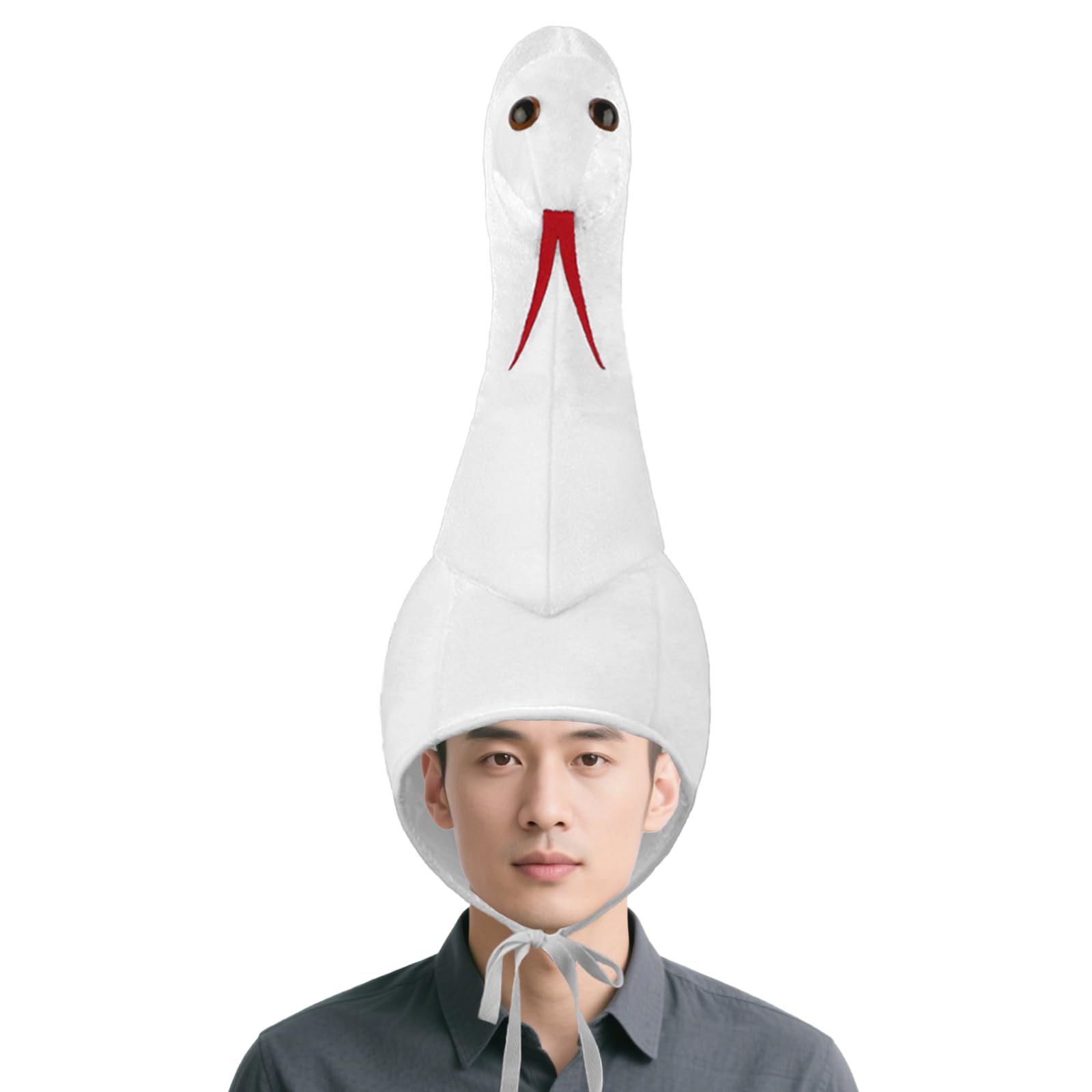 OhMill Adutls Halloween Cosplay Hat Animal Snake Headwear Photo Shoot Animal Props Python Role Play Costume (White Snake Adults Size)