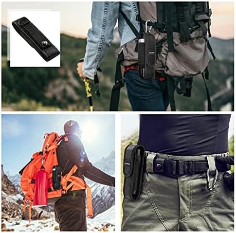 Miniatura 5 de PALUMMA Funda de nailon para linterna con mosquetón, soporte de cinturón de linterna de ajuste flexible para la mayoría de marcas de tamaño de hasta