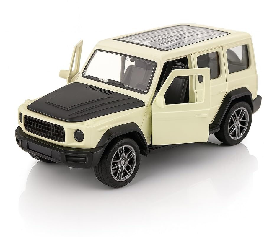 Image of Diecast G-Wagon Car Toy - 1:36 Scale Alloy Mercedes Gwagon AMG G63 Pull-Back Model, Off-Road Vehicle Toy for Kids & Collectors, Gift for Boys & Enthusiasts (White 1Pcs)