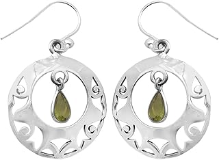 Solid 925 Sterling Silver Dangle Drop Earrings For Womens Natural Lemon Quartz Dangling Earrings Sterling Silver Dangle Earrings Bezel Set Gemstone Art Deco Dangle Earrings