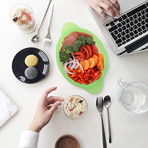 Euchoiz 3-Piece Silicone Food Containers Reusable Storage Box Bento.microwave Steamer Cooker Collapsible Bowl-Silicone Steamer Cookware With Handle Lid #TOP7